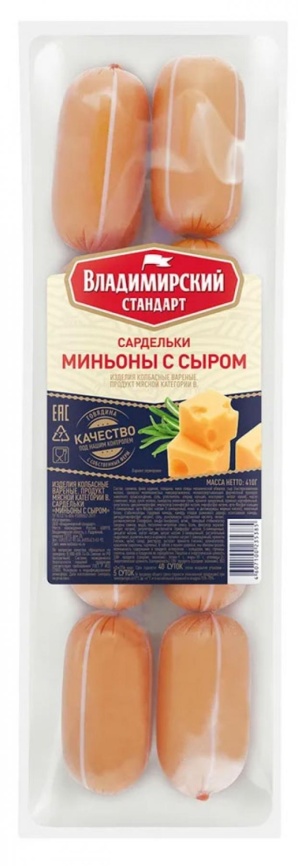 Сардельки Миньоны с сыром п/а 410 гр фото 1